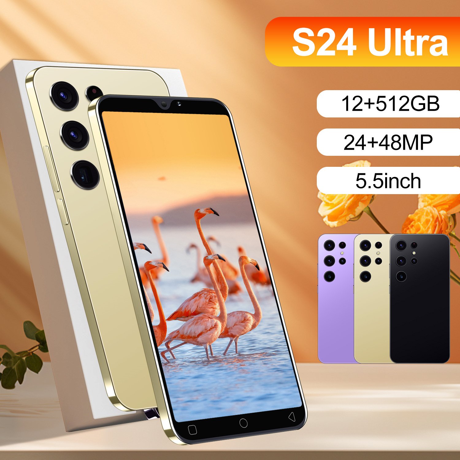 S24 Ultra Smartphone with GooglePlay 5.0\" Full Screen Face ID LTE & CDMA Cellular 65W Quick Charge 256GB ROM